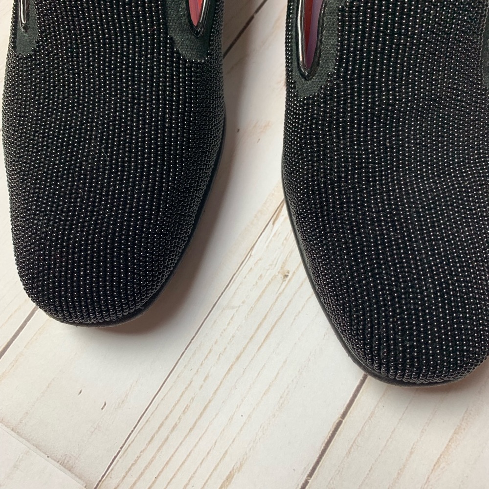Donald J Pliner caviar black beaded loafer size 7
